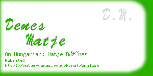 denes matje business card